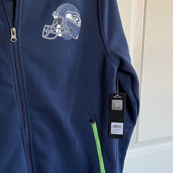 Men's Navy Blue Zip-Up Sweater - Picture 3 of 4